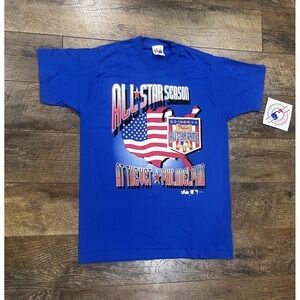 NWT Vintage 1996 Philadelphia Phillies All Star Game T-Shirt Medium Blue